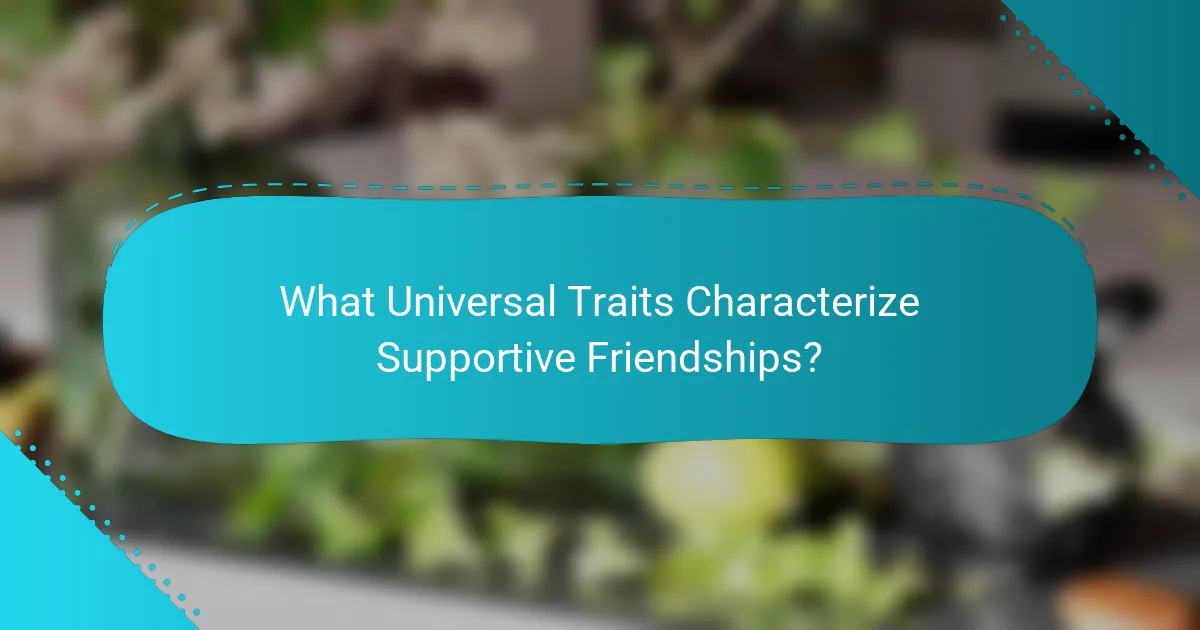 What Universal Traits Characterize Supportive Friendships?
